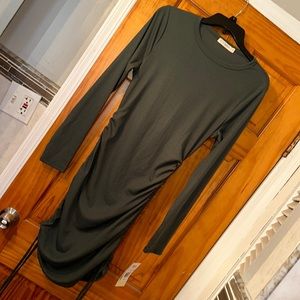 Long Sleeve Cinched Side Bodycon Dress